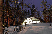 Glass Igloos at Kakslauttanen Arctic Resort in Saariselka, Finland