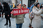 Thousands of people demonstrate in Spain to demand an end to hunting with dogs, Zaragoza, Spain