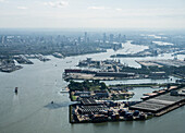 Netherlands, Zuid-Holland, Rotterdam, Aerial view of harbor