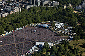 UK, London, Luftaufnahme eines Konzerts im Hyde Park