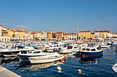 Croatia, Istria, Rovinj, Sailboats in harbor