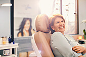 Smiling woman in beauty clinic