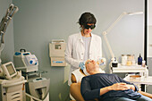 Woman having IPL Therapy (Intense Pulsed Light)