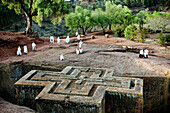 Die fantastisch erhaltene Felsenkirche des Heiligen Georg; Lalibela, Äthiopien