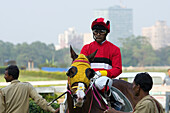 A Jockey On A Horse At Calcutta Race Course During The March St Leger Meeting; Calcutta, West Bengal State, India