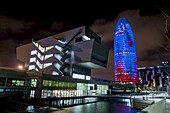 Design Hub Barcelona And Torre Agbar Near Placa De Les Glories In Poblenou; Barcelona, Catalonia, Spain