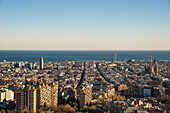 View Of The City Of Barcelona From Turo De La Rovira; Barcelona, Catalonia, Spain