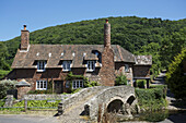 Dorf im Exmoor-Nationalpark; Somerset, England