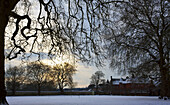 Winchester College im Schnee; Winchester, Hampshire, England