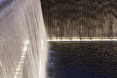 Waterfalls And Reflecting Pools Of The National September 11 Memorial At Night, New York City, New York, United States