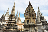 Stupas In Wat; Kampong Cham, Cambodia