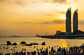 Xiamen's Busy Seaside, A Tourist Attraction; Xiamen, Fujian, China