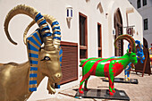 Bemalter Steinbock, Beit Al Zubair Museum, Altstadt von Muscat; Muscat, Oman