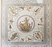 Third Century Ad Roman Mosaic 'triumph Of Neptune' And The Four Seasons (From La Cebba), Bardo Museum; Tunis, Tunisia