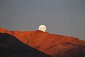 Moon Setting Behind Ridge Along Highway 23, Near El Chalten; Santa Cruz, Argentina