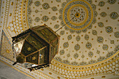 Ornate ceiling and light fixture in Topkapi Palace; Istanbul, Turkey