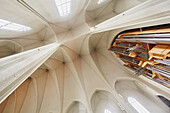 Interior architectural detail of Hallgrimskirkja Church; Reykjavik, Iceland