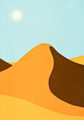 Scenic view sand dune in sunny, remote desert landscape