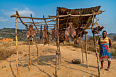 Getrocknete Ratten zum Verkauf, Sumbe, Kwanza Sul, Angola, Afrika