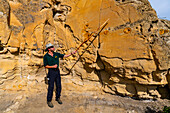 Indianische Felszeichnungen, Writing-on-Stone Provincial Park, UNESCO-Welterbestätte, Alberta, Kanada, Nordamerika