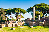 Round temple (Tempio Rotondo), Ostia Antica archaeological site, Ostia, Rome province, Latium (Lazio), Italy, Europe