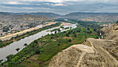 Aerial of the Catumbela river, Benguela, Angola, Africa