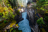 Athabasca Falls bei Sonnenaufgang, Glacier Parkway, Jasper National Park, UNESCO-Weltkulturerbe, Alberta, Kanadische Rocky Mountains, Kanada, Nordamerika