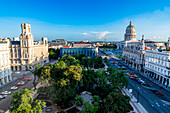 Blick über den Parque Central, Havanna, Kuba, Westindische Inseln, Mittelamerika