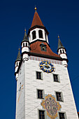 Uhrenturm, Altes Rathaus, Altstadt, München, Bayern, Deutschland, Europa