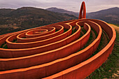 Ariadne's Labyrinth, art installation on top of a hill in the municipality of Castel del Lucio, Fiumara d'Arte, Nebrodi mountains, Messina province, Sicily, Italy, Mediterranean, Europe