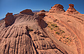 Die östlichen Felsen der New Wave entlang des Beehive Trails in der Glen Canyon Recreation Area in der Nähe von Page, Arizona, Vereinigte Staaten von Amerika, Nordamerika