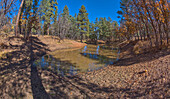 Two of three ponds called the Hearst Tanks, on Grand Canyon South Rim, located one mile east of Grandview Point, Grand Canyon National Park, UNESCO World Heritage Site, Arizona, United States of America, North America  North America