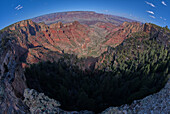 Fisheye view of Hance Canyon from the South Rim of Grand Canyon with Grandview Point is on the left, Grand Canyon National Park, UNESCO World Heritage Site, Arizona, United States of America, North America 