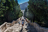 Steintreppe zur Kalvarienbergkapelle, Pollenca, Mallorca, Balearen, Spanien, Mittelmeer, Europa