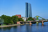 Gebäude der Europäischen Zentralbank im Bankenviertel, Frankfurt am Main, Hessen, Deutschland, Europa