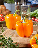 Orange bell peppers, Capsicum annuum