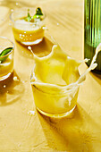 Pineapple Mint G&T Splash in Yellow Background with Shadow