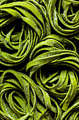 Grüner Spinat Tagliatelle Muster Hintergrund