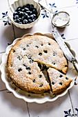 Blueberry pie on a ceramic plate