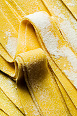 Fresh pappardelle in close-up