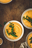 Homemade butternut squash cream soup