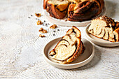 Fresh Chocolate Walnut Swirl Bread
