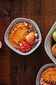 Smoothie bowl on a wooden table