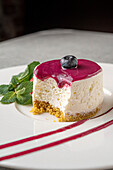 Mini Cheesecake with Bluberry Syrup