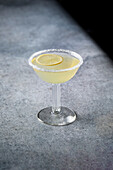 Lemon Cocktail on a Grey Background