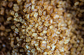 Organic brown textured sugar crystals