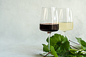 Wine glasses Saperavi red and Kisi dry white one of the most popular wine varieties in Georgia