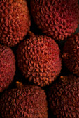 Top view close up of delicious fresh and ripe lychee fruits