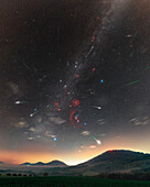 Orionids meteor shower, composite image