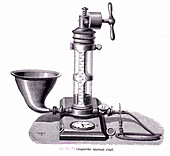 Blood transfusion apparatus, 19th century illustration